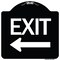 Signmission Exit with Left Arrow Heavy-Gauge Aluminum Architectural Sign, 18" H, 18" L, BW-1818-24521 A-DES-BW-1818-24521 - alternate 1